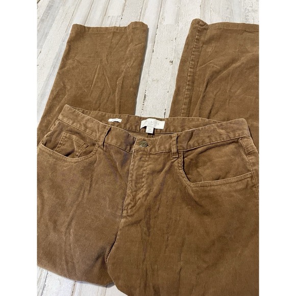 Talbots Caramel Corduroy Straight Leg Pant Size 12P - Picture 2 of 8